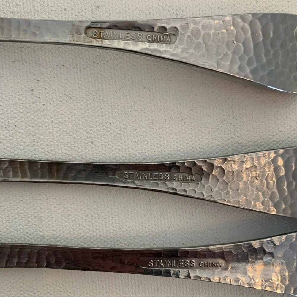 Hammered Metal Flatware piece stainless